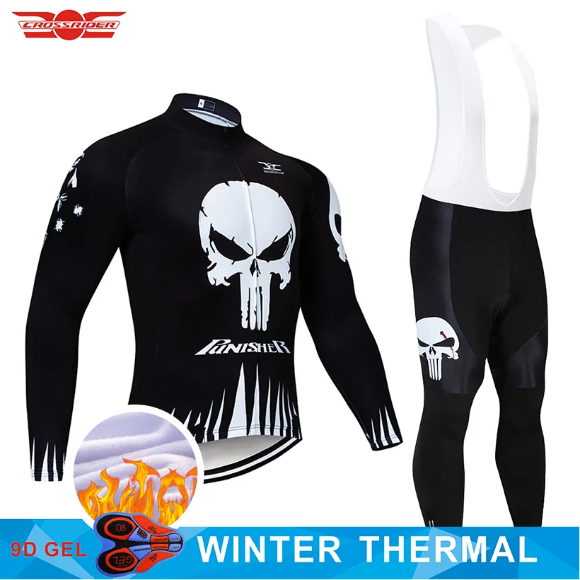 Комплект со скелетом для велоспорта, Джерси и штаны, зимняя одежда для велоспорта, Ropa Ciclismo, теплая флисовая одежда для велоспорта, Мужская одежда для велоспорта