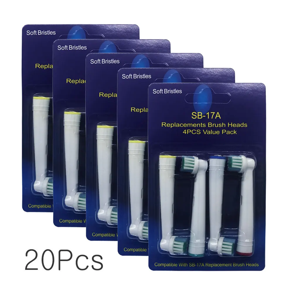 Насадки для электрической зубной щетки Oral B 20 шт. сменные головки мягкие