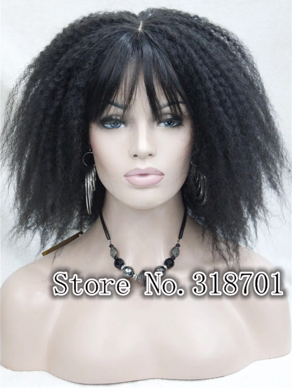 High quality Natural fluffy twists wigs Kinky Curly hair wig For Black