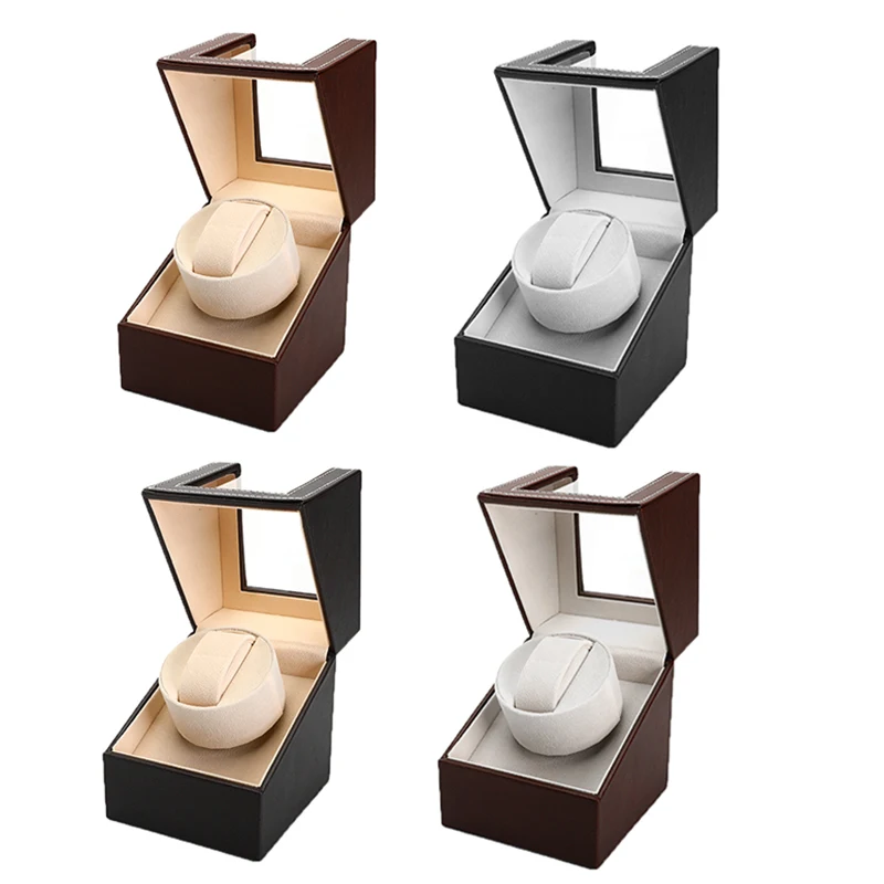 Черный Кофе дисплей часов, корпус Американский переходник PU Watch Winder часы BoxWinding ювелирные изделия лучший подарок