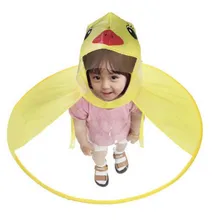 Милый плащ-дождевик с изображением утки из мультфильма; детский плащ-дождевик; UFO; детская шапка с зонтиком; волшебные топы для мальчиков и девочек; ветрозащитное пончо для малышей