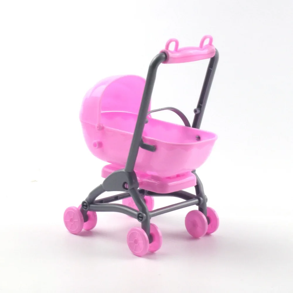 Оригинальная коляска для Барби в сборе, детская коляска на колесиках, детская мебель, тележки, игрушки для куклы Барби на Рождество