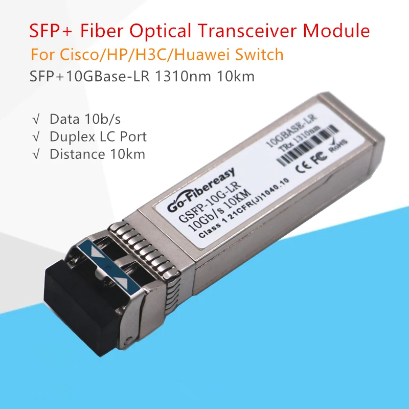 Модуль приемопередатчика SFP + для оптического модуль 10 gbase-lr 1310 нм км LC SFP-10G-LR DDM |