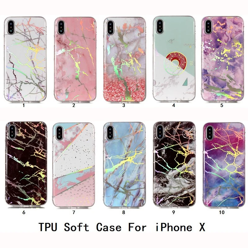 For iphone 5s 5 SE 6 6s 8 678 plus X Granite Scrub Laser IMD Marble Stone image Painted Silicone Phone Case For iphone 7 cases (25)