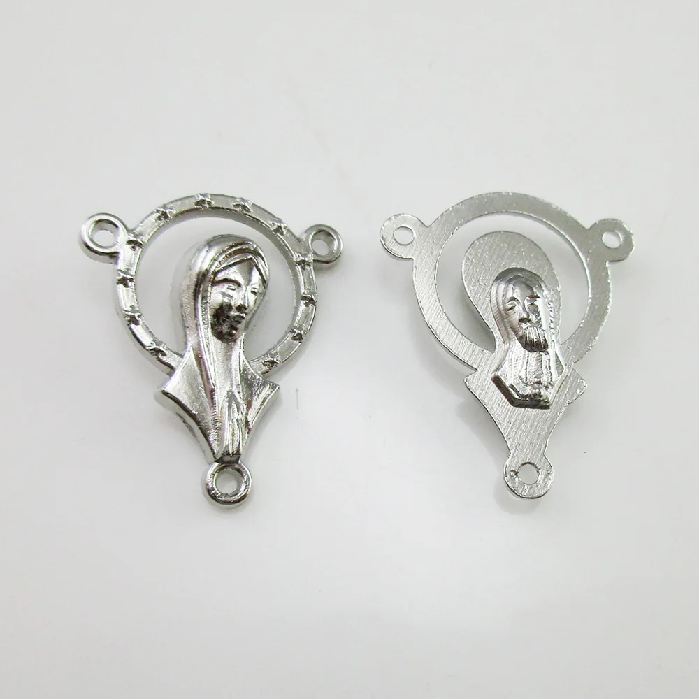 

100pcs of Catholic Rosary Parts SHM Tibetan 3 Holes Virgin Mary Center Centerpieces