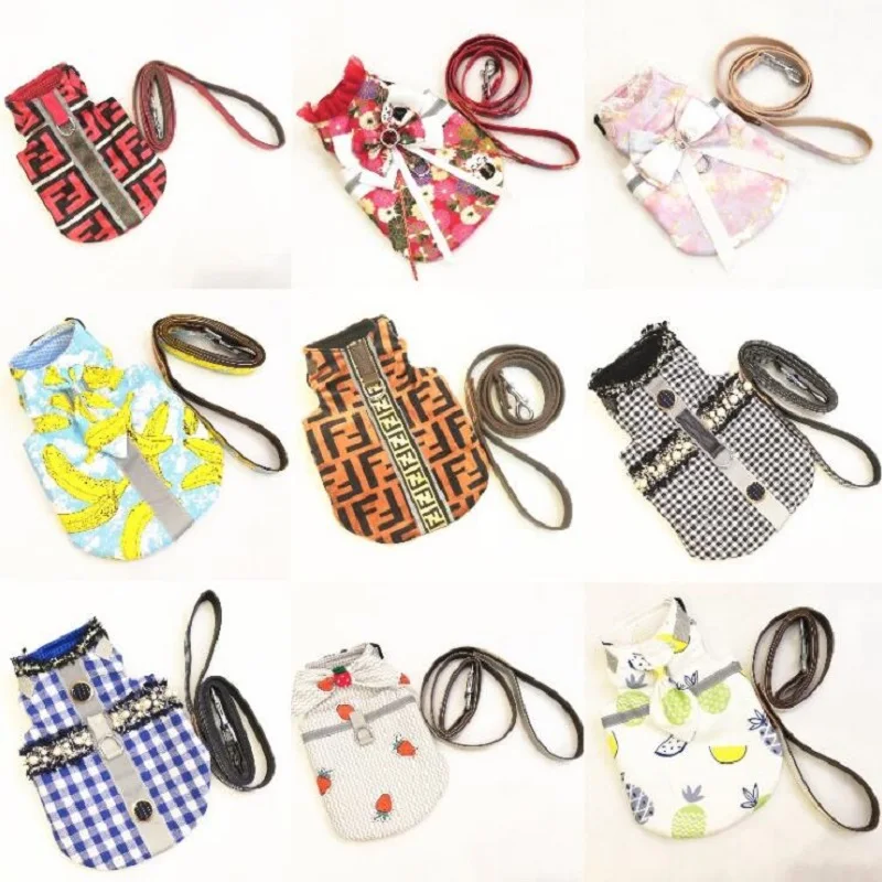 

XS-XXXL Cat Harness And Leash Set Breathable Dog Harnesses Vest Pet Traction Leashes Reflective anti-breakaway dog costume