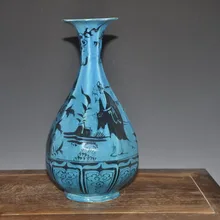 Китайский старинный фарфор синий кракле ваза для коллекции