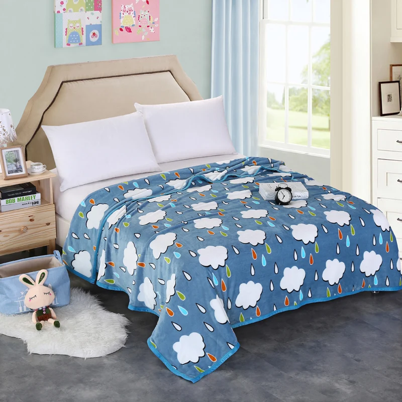 

Hot Sale High Quality Modern Style Cute White Clouds Pattern Blanket For Sofa/Bed/Home Soft Blanket Bedspreads 180x200cm Size
