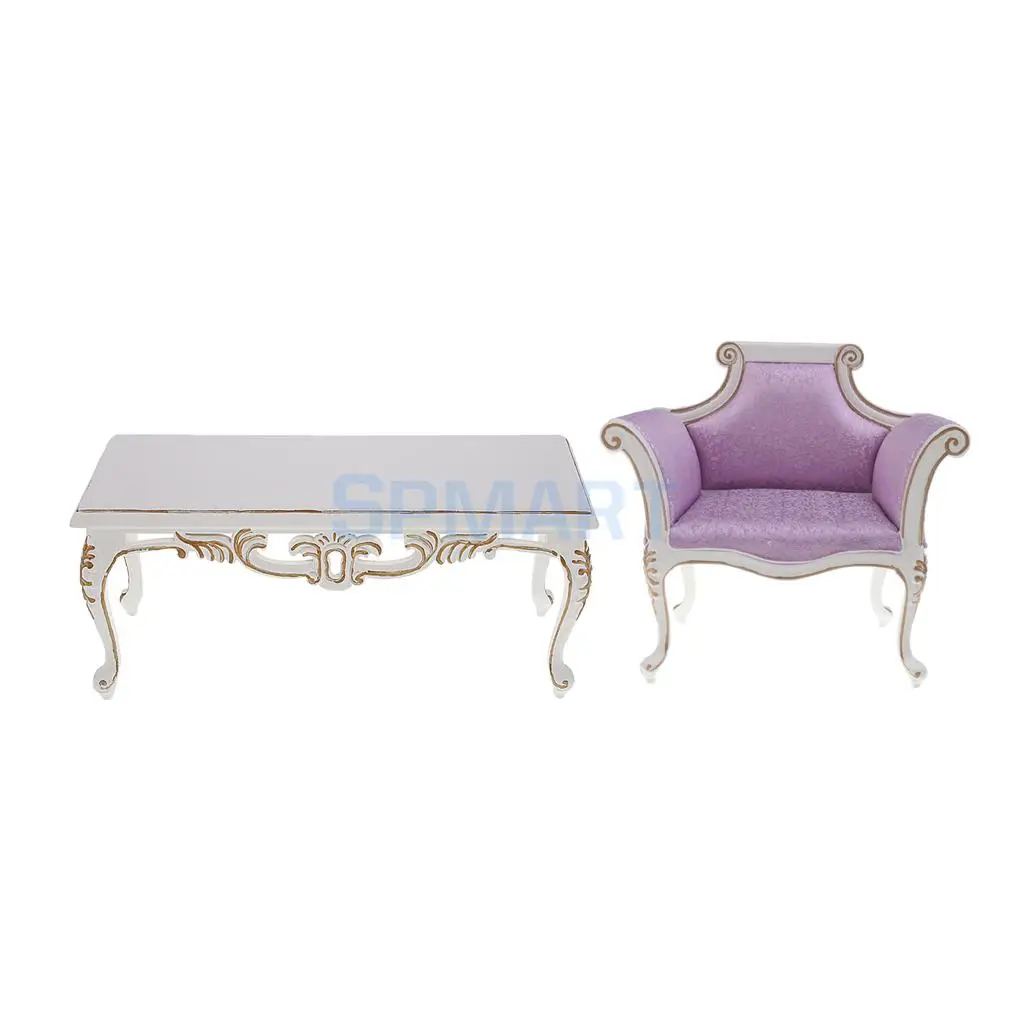 

1:6 Scale Sofa Chair Tea Table Furniture Set for Barbie Blythe Licca Azone Doll or 12'' Action Figure Accessories