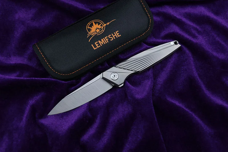 LEMIFSHE L95 M390 лезвие Флиппер складной нож ручка из титанового сплава керамический шариковый подшипник Флиппер Ножи EDC инструмент