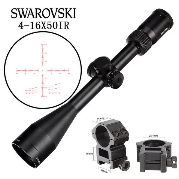 Китай SWAROVSKl 4-16X50 IR Riflescope F191 с красной подсветкой Стекло гравированное сетка башенки сброс полный размер охотничьи прицелы