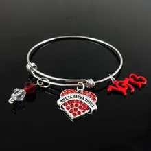 Регулируемый браслет из нержавеющей стали индивидуальные Дельта-Сигма тета Sorority DST Расширяемый провод браслет DIY греческие ювелирные изделия