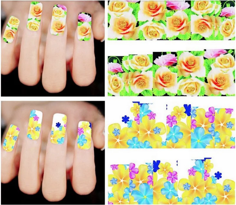 50 шт 3D наклейки для ногтей цветы наклейки Набор Стрекоза Стразы наклейки для ногтей Декоративный гель лак наклейки для ногтей для женщин, детей