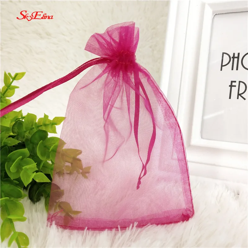 

50pcs 7x9 9x12 10x15 13x18CM Organza Bags Jewelry Packaging Bags Wedding Party Decoration transparent Gift Pouches 19 colors 8Z