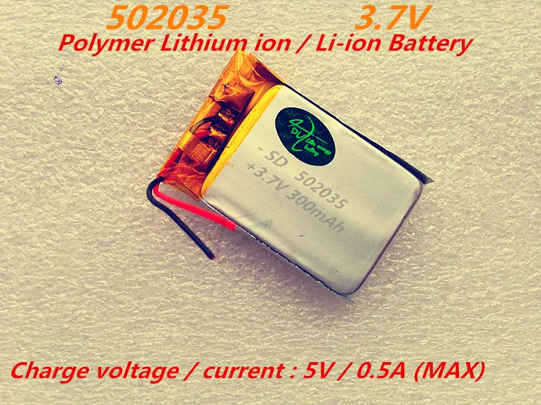 Поставка литий-полимерной батареи 502035 3,7 V 052035PL 300mah gps MP3 MP4 MP5 батарея