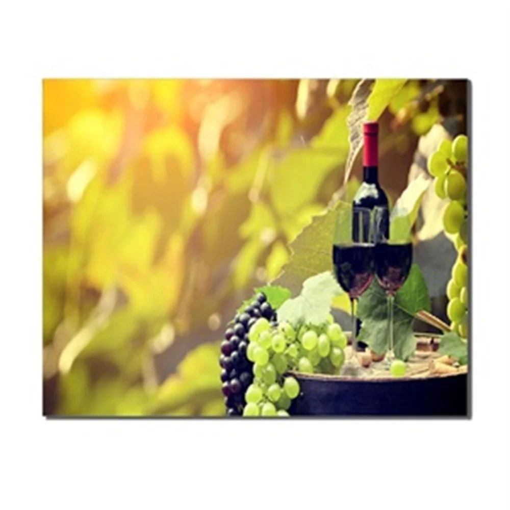 

Popular Pictures Red Wine Cup Bottle Wall Art Canvas Paintings Countryside Oil Painting Set Bar Dinning Room Kitchen Decoration