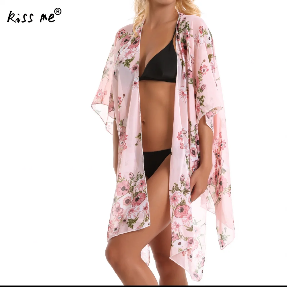 

New Beach Dress Tunic Cover Up Swimwear Pareo Beach Wrap Flowwer Printed Sun Protection Suit Sexy Bikini Cover Ups For Women