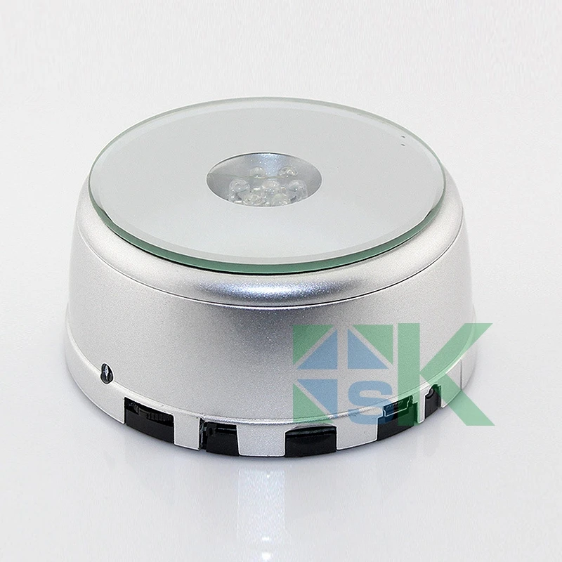 Electric Rotating Display Stand Turn Table with LED Light display Jewelry Phone Watch Free