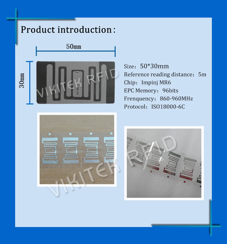 Метка Диапазона UHF RFID Метка AZ-G6 инкрустация Impinj Monza R6 MR6 чип 860-960 МГц 900 915 868 МГц Higgs3 EPCC1G2 6C смарт-карты пассивные RFID теги этикетки