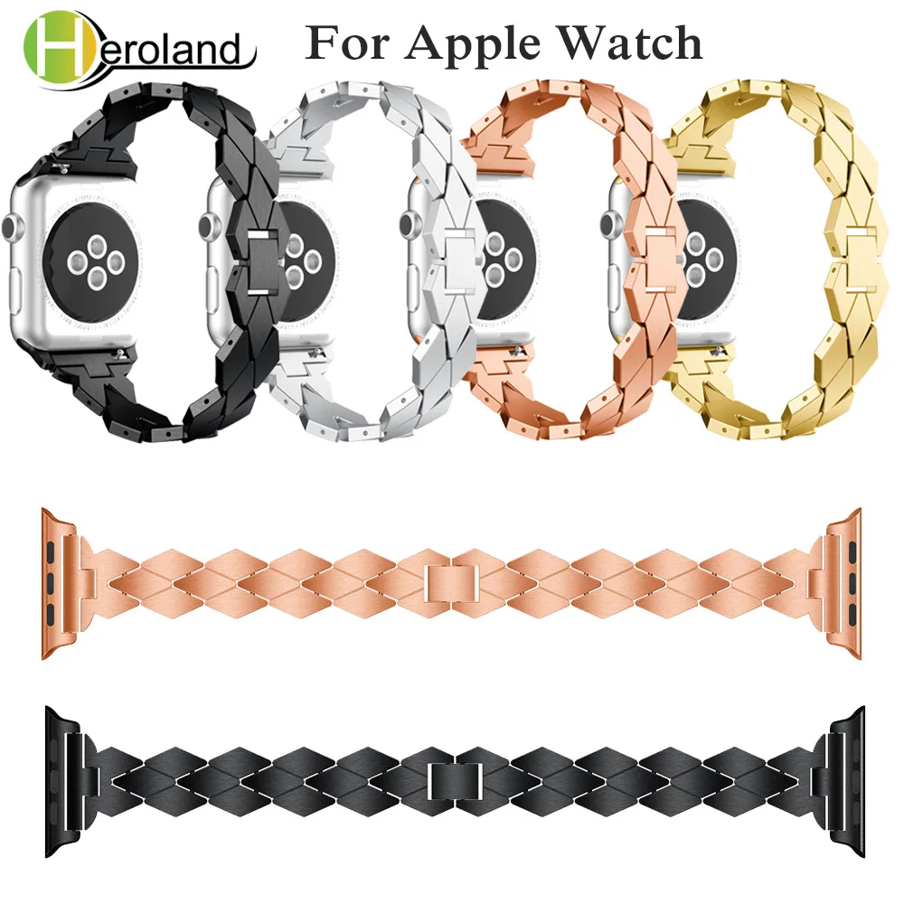 Alloy Steel Bracelet for apple watch band for i watch band series 1/2/3 /4 40mm 44mm 42mm 38mm strap smart accessories black new