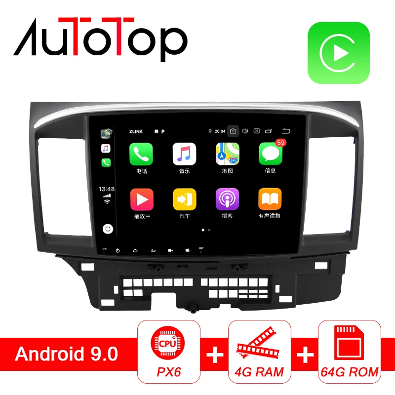 

Android 9.0 4G+64G CarPlay DSP Car Multimedia Player For Mitsubishi Lancer Lancer X Galant Fortis 2007-2017 EVO 10 Car Radio