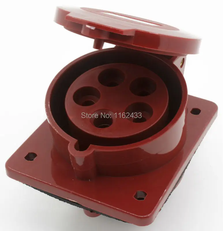 

32A 3P N E 5 pin 220-380V/240-415V IP44 425 three phase splashproof industrial flush mounting socket