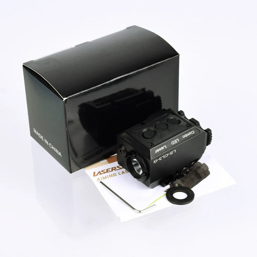 Laser + Lanterna Tocha para Pistola Rifle com Picatinny Combinação Vermelho Verde Tática Arma Luz Subzero Ferroviário 2in1 - 10 rifle com picatinny ferroviário