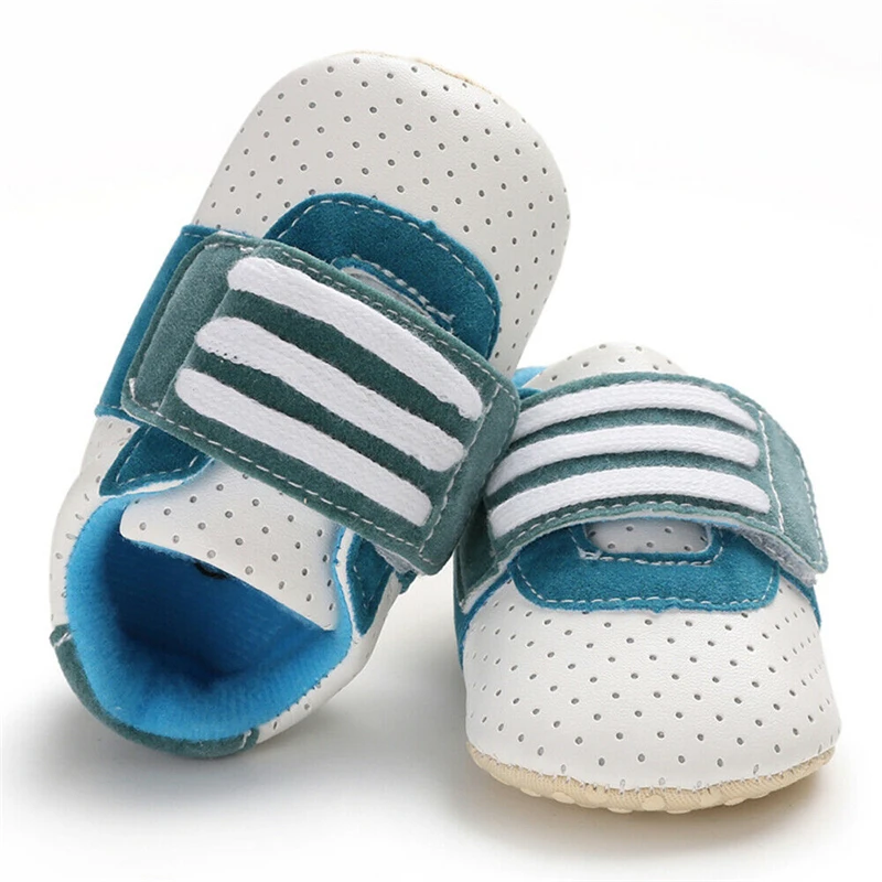 Soft Sole Newborn Baby Boy Girl Casual Shoes Pre-Walker Crib Shoes Striped Sneakers 0-18 Months