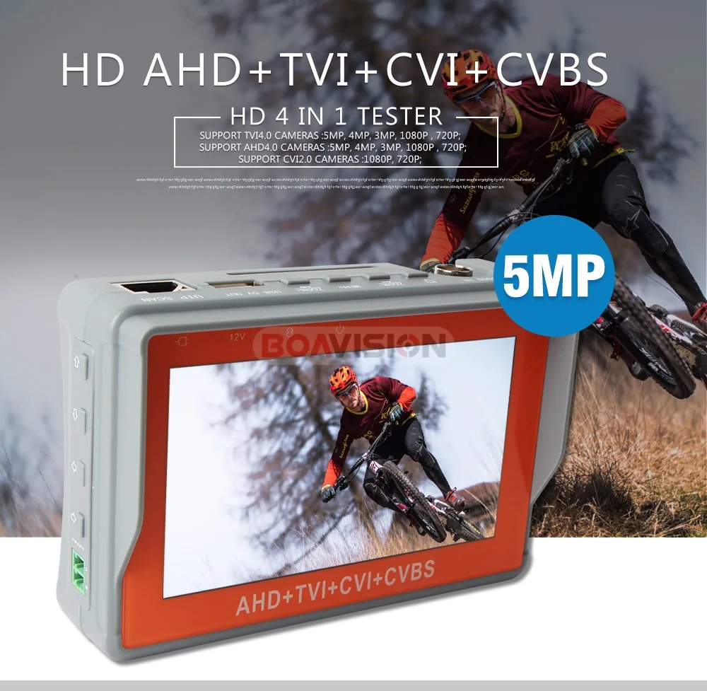 Новейший 4,3 дюймов 5MP 4MP AHD CCTV тестер аналоговая CVBS AHD TVI камера CVI тест er монитор UPT PTZ аудио тест DC12V Выход