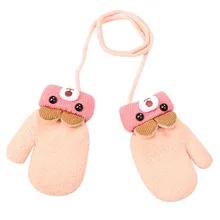 Варежки для маленьких мальчиков и девочек, перчатки с ушками медведя, зимние Лоскутные теплые детские варежки, luva bebe guante mordedor bebe