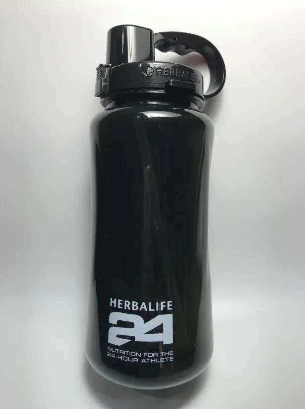 Herbalife 24 питание Мега полугаллон 64 унций встряхнуть Спортивная бутылка для воды тритановый Пластиковый черный с черной крышкой