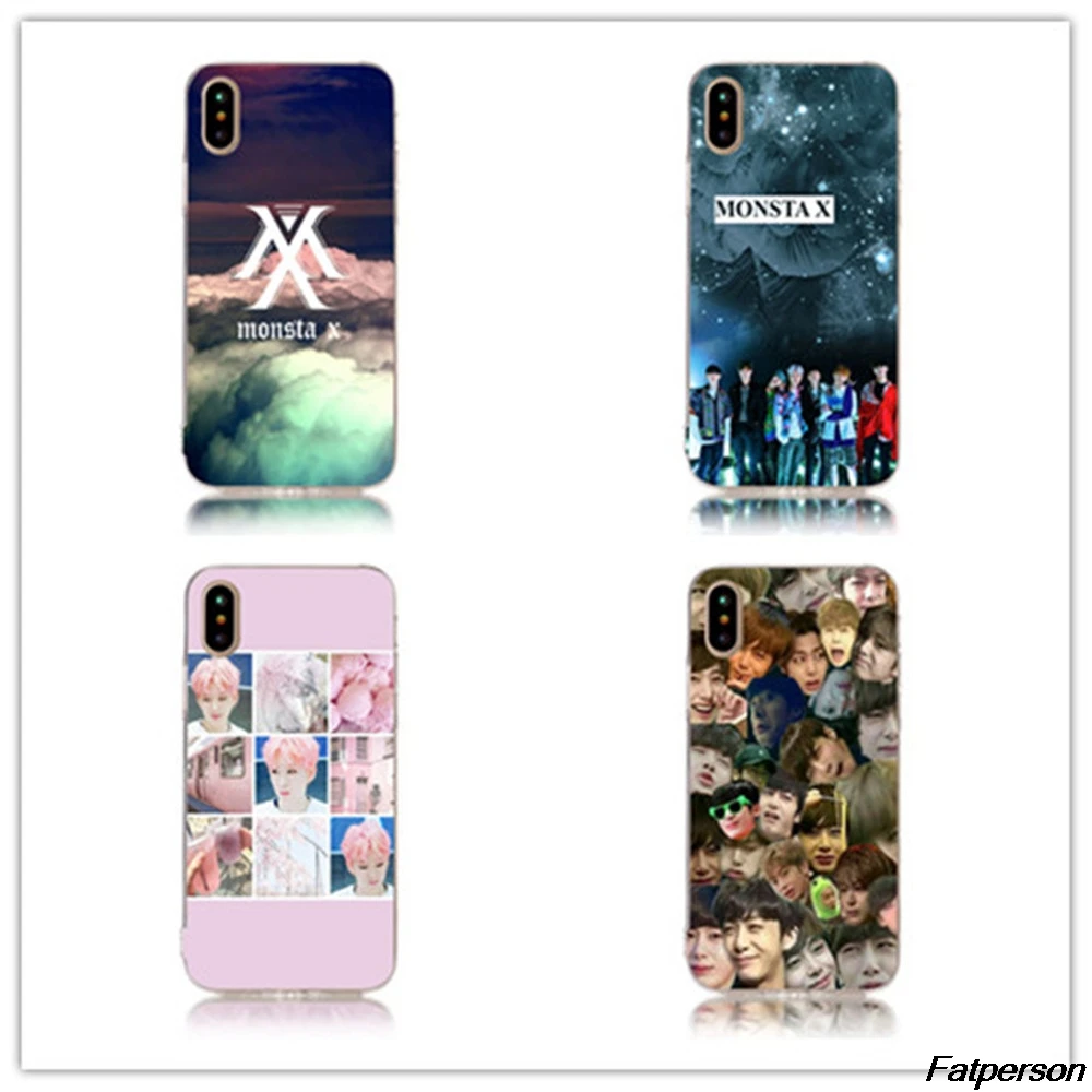 MONSTA X жесткий прозрачный пластиковый чехол для телефона Apple iPhone 7 7plus 6s 6plus 8 8plus 6 5 5c 4