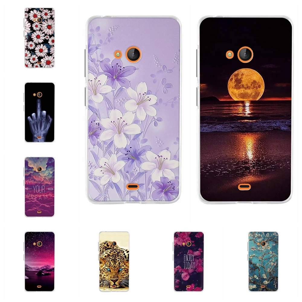 

For Microsoft Lumia 540 Case Ultra Slim Soft TPU Silicone For Nokia Lumia 540 Cover Red Sun Patterned For Nokia N540 Bumper Capa