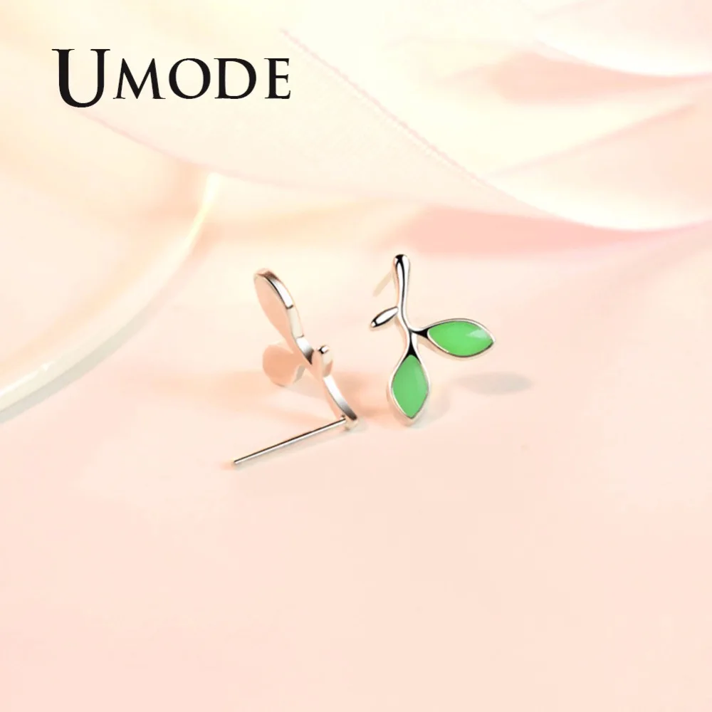 UMODE Simple Tiny Leaves Small Women Stud Earrings Fashion Luxury Design Korean Girl Jewelry Accessories boucle d'oreille UE0422