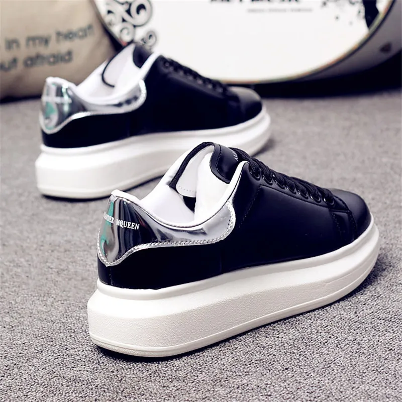 D KNIGHT Brand Women Casual White Shoes 2019 Spring Winter Women Flats Platform Shoes Fashion Lace-Up Women Sneakers Big Size 44 (14)