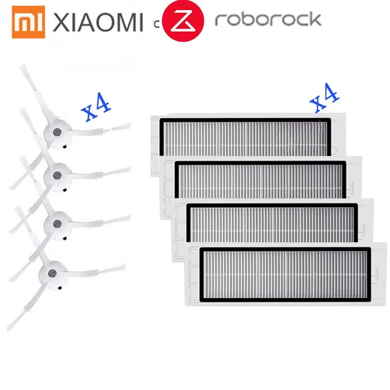 Тряпки для мокрой уборки фильтр боковая щетка рулон щетка подходит для Xiaomi Roborock Robot S50 S51 Запчасти для пылесоса наборы - Цвет: 8Pcs