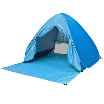 

Outdoor Camping Beach Tents Sunshade Sun Protection Free Speed Folding Quick Automatic Opening Outdoor Tent With Curtains