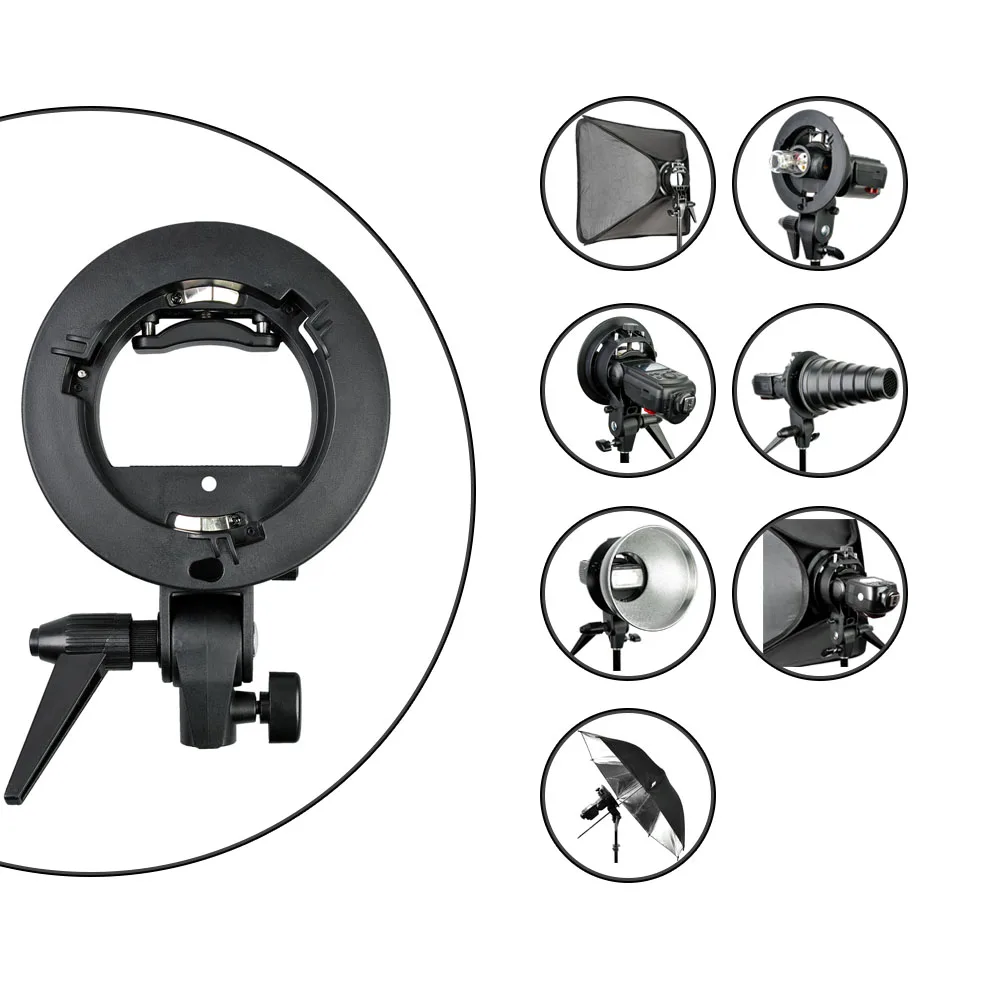 Godox s образный Кронштейн для вспышки Bowens S держатель Speedlite Snoot софтбокс с