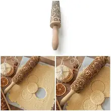 Деревянная Скалка тиснение Рождество выпечки печенье бисквит Фондант инструмент MF999