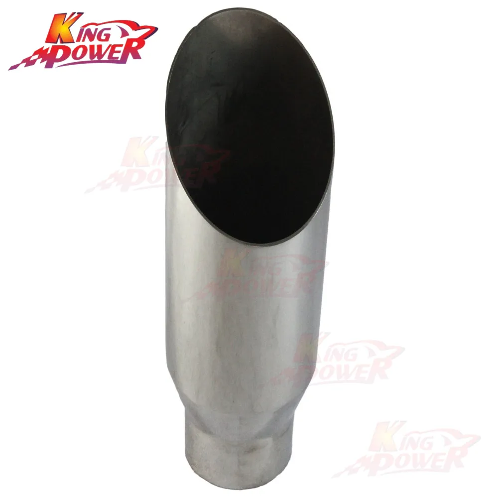 2.5 Inlet 3.5 Outlet 12 Long Dual Wall Angle Cut Exhaust Tip Tail Pipe Weld On