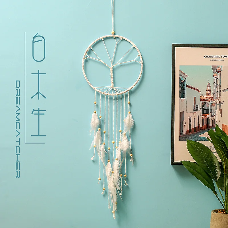 

MEMOSTO White dream catcher white tree indoor safe tree hanging a bedroom decoration bestie girls birthday gifts