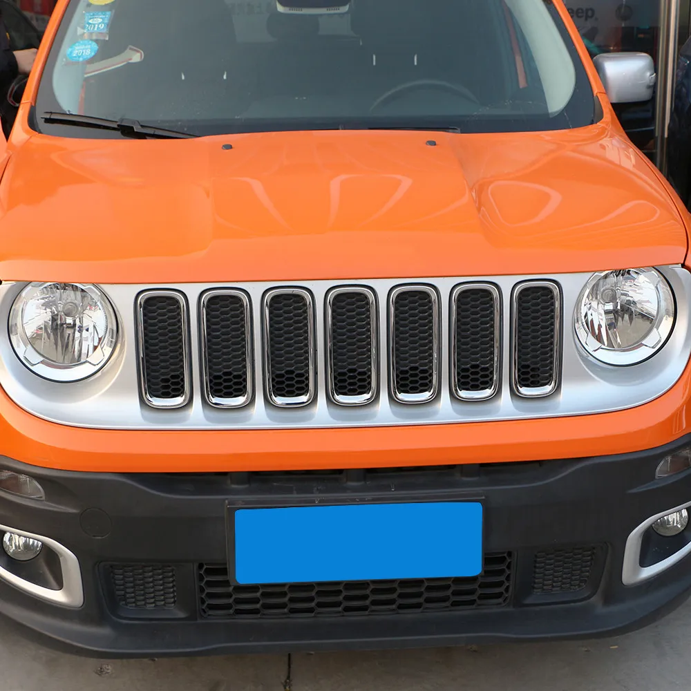 7 Автомобильная передняя решетка крышка Хром ABS амортизаторы защита серебряная
