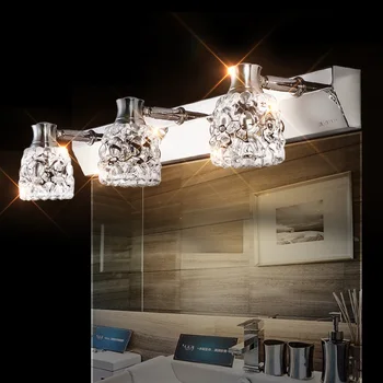 

Brief mirror light led3W6W9W12W bathroom mirror glass antimist crystal wall lamp stainless steel mirror cabinet lamp