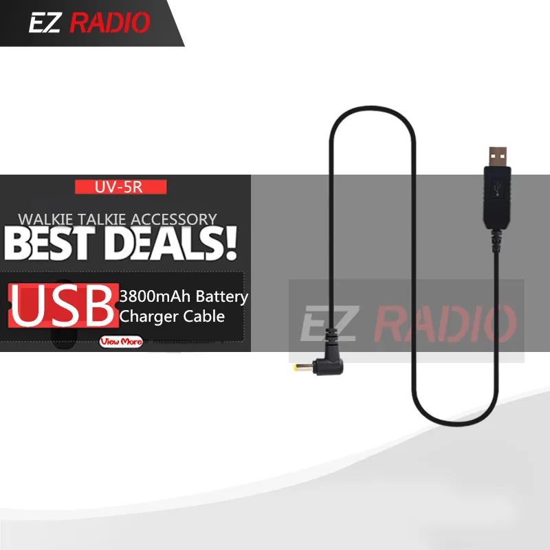 USB Зарядное устройство кабель для BAOFENG UV 5R 5RA 5RE увеличить 3800 мА/ч 82 Батарея usb Baofeng