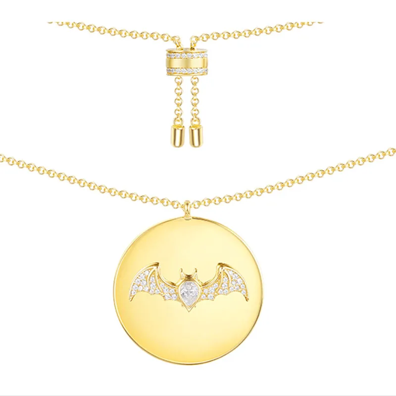 

SKA Fashion Necklace For Women Sterling Silver AAA Zircon Bat Pendant Necklaces Simple Personality Jewelry AC3981OXY
