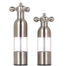 1 STÜCK 2 Größe Edelstahlhahn Grinder Hand Salz Pfeffer mühle Spice Sauce Grinder Silber Mühle Tap Mühlen Heimgebrauch KC1504