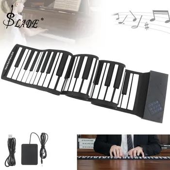 

SLADE 88 Keys Portable USB MIDI Roll Up Piano Electronic Silicone Flexible Keyboard Organ with Sustain Pedal