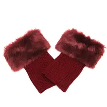 [La maxza] 9 Цвета Для женщин и девочек зимний акриловый гетры для девочек женские кардиган Крючковой вязки мех обрезные манжеты экстракласс носки под сапоги