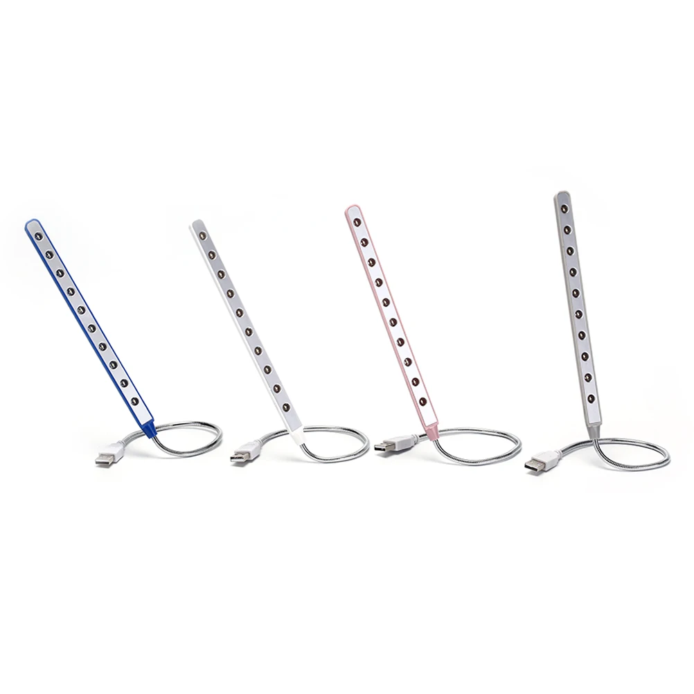 1000mcd 35cm Mini Portable Flexible 10 LEDs USB Light Computer Reading Lamp For Notebook Laptop Computer Desktop PC Keyboard