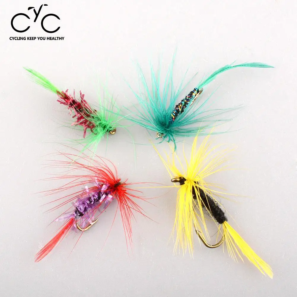 

4PCS/Lot Various Fishing lure Dry Fly Hooks Tackle Fishing Trout Salmon Flies Fish Hook Lures Multicolor Fishing Accessories
